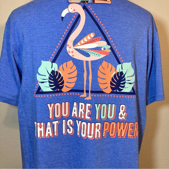 NWT JADELYNN BROOKE New Graphic Short Sleeve Flamingo You Are You Tee Shirt Med - Picture 6 of 12